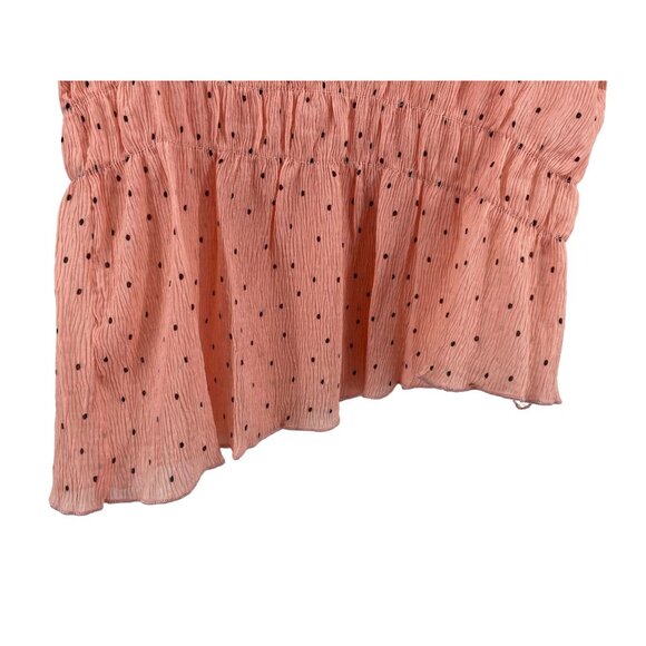 After Market Women's Ruffled Polka Dot Blouse Small Peach New - Picture 5 of 6